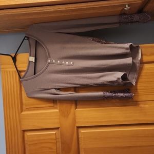 Purple henley top, size medium
